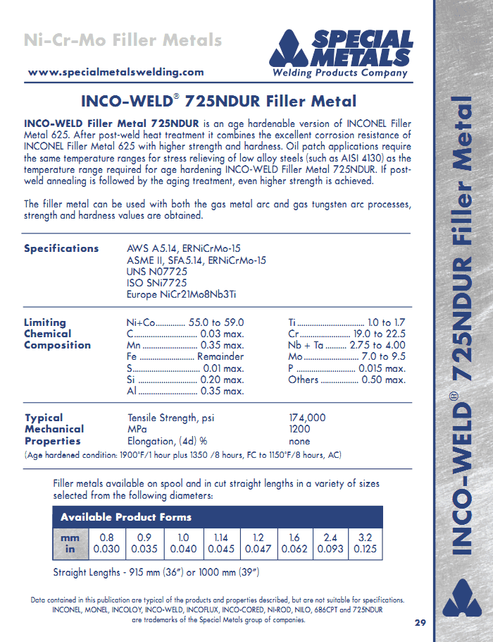 INCO-WELD 725NDUR��˿