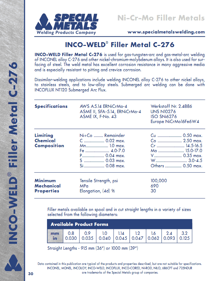 INCO-WELD C-276 ��˿