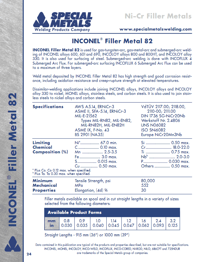 INCONEL 82��˿