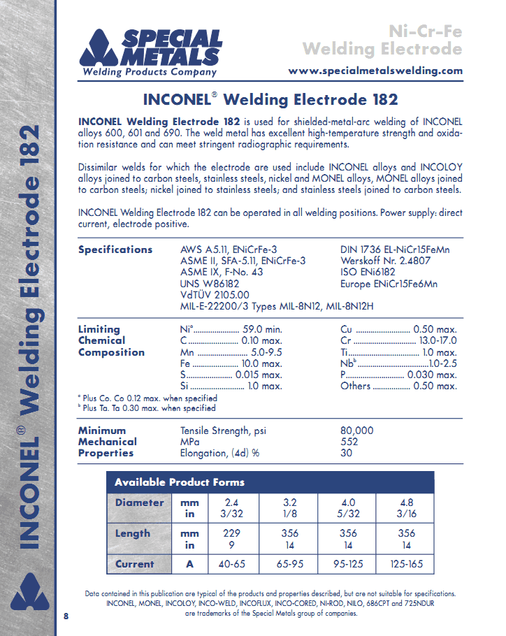 INCONEL 182 ����